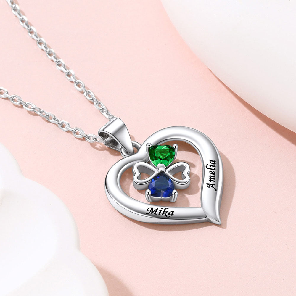 Heart Birthstone Necklace for women