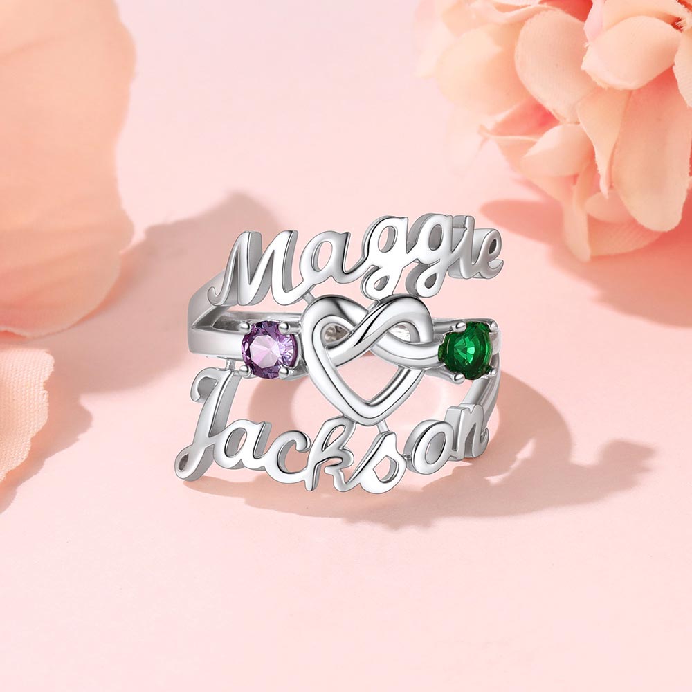 Heart Birthstone Ring