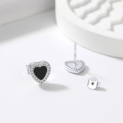 Heart Black Onyx Stud