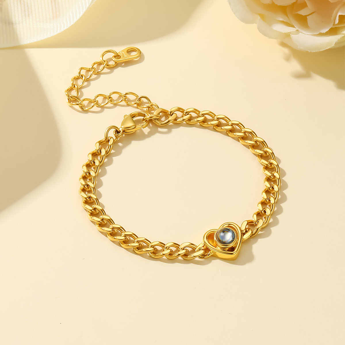  Heart Charm Photo Projection Bracelet 