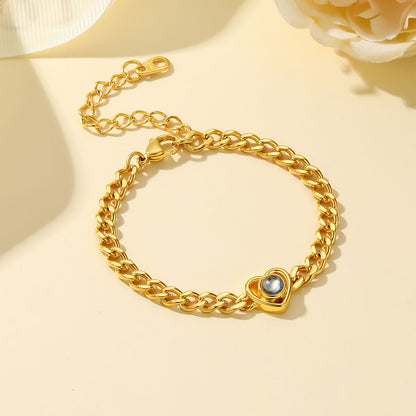  Heart Charm Photo Projection Bracelet 