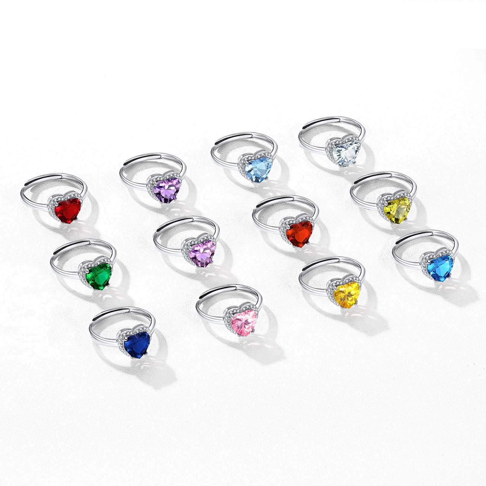 Heart Halo Birthstone Earrings