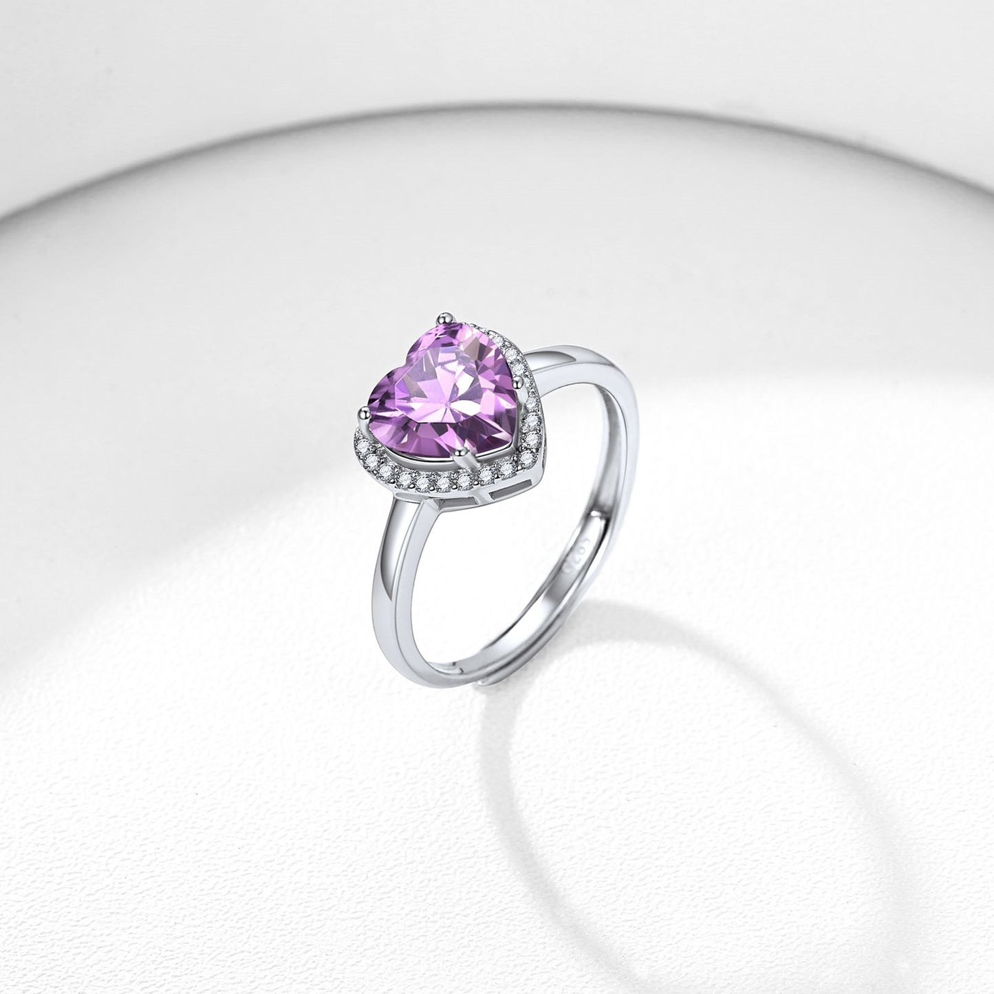 Heart Halo Birthstone Ring