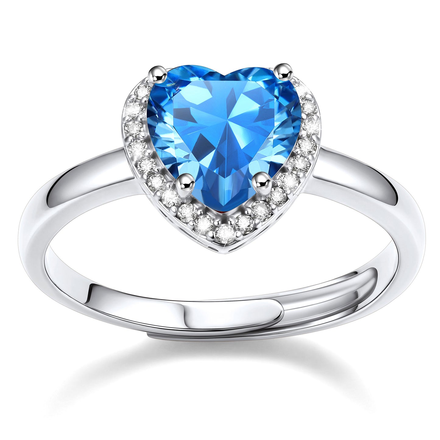 Heart Halo December Birthstone Promise Ring