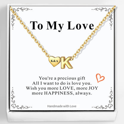 Heart Initial Necklaces for Women in sterling silver