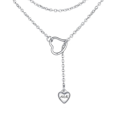 Heart Lariat Y Necklaces Adjustable Long Chain Necklace