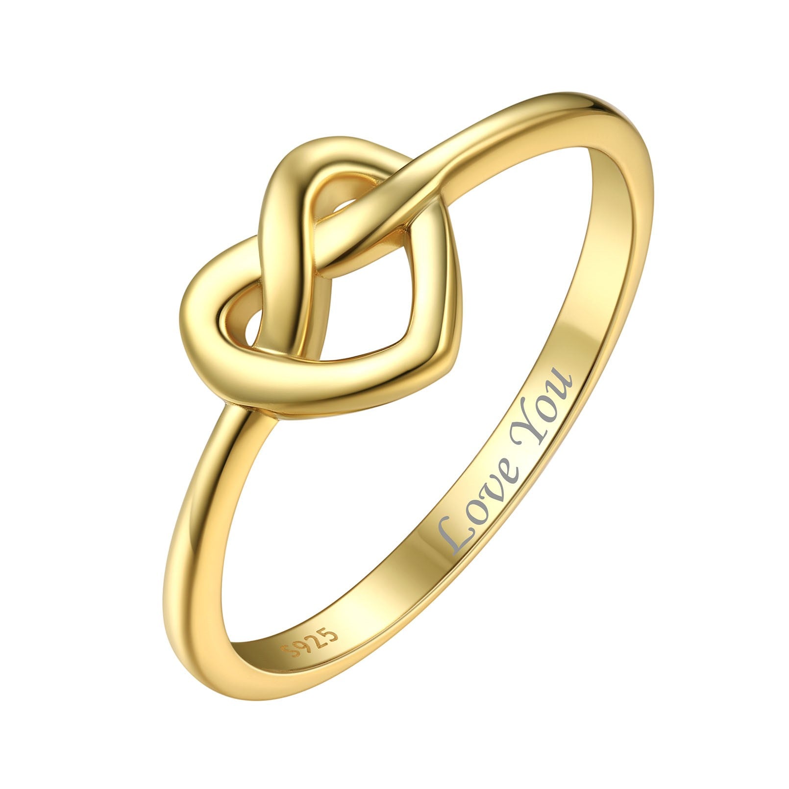 Heart Love Knot Ring Gold