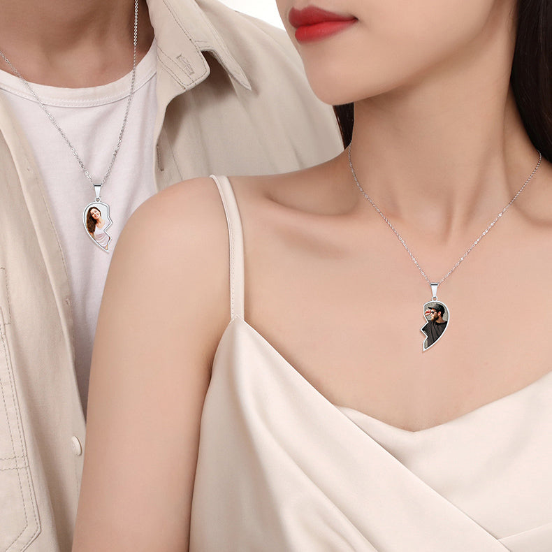 Heart Necklace for Couple