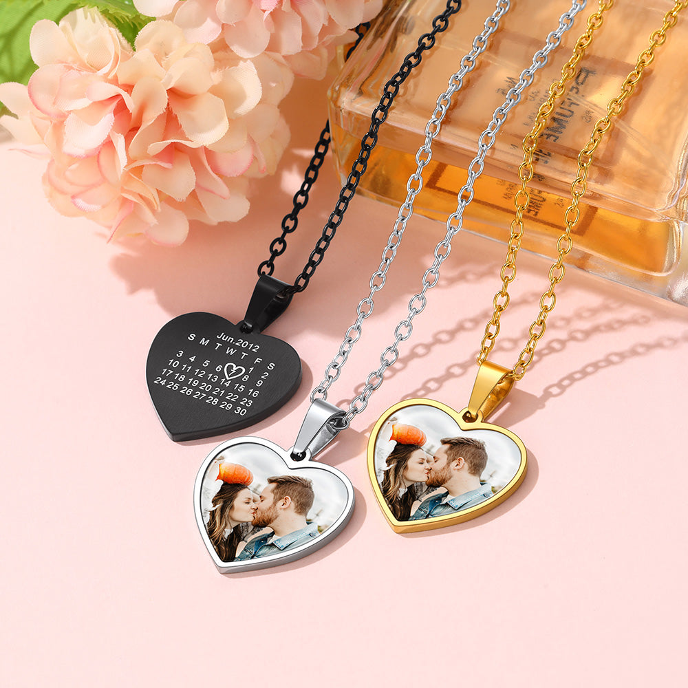 Heart Photo Pendant Necklace