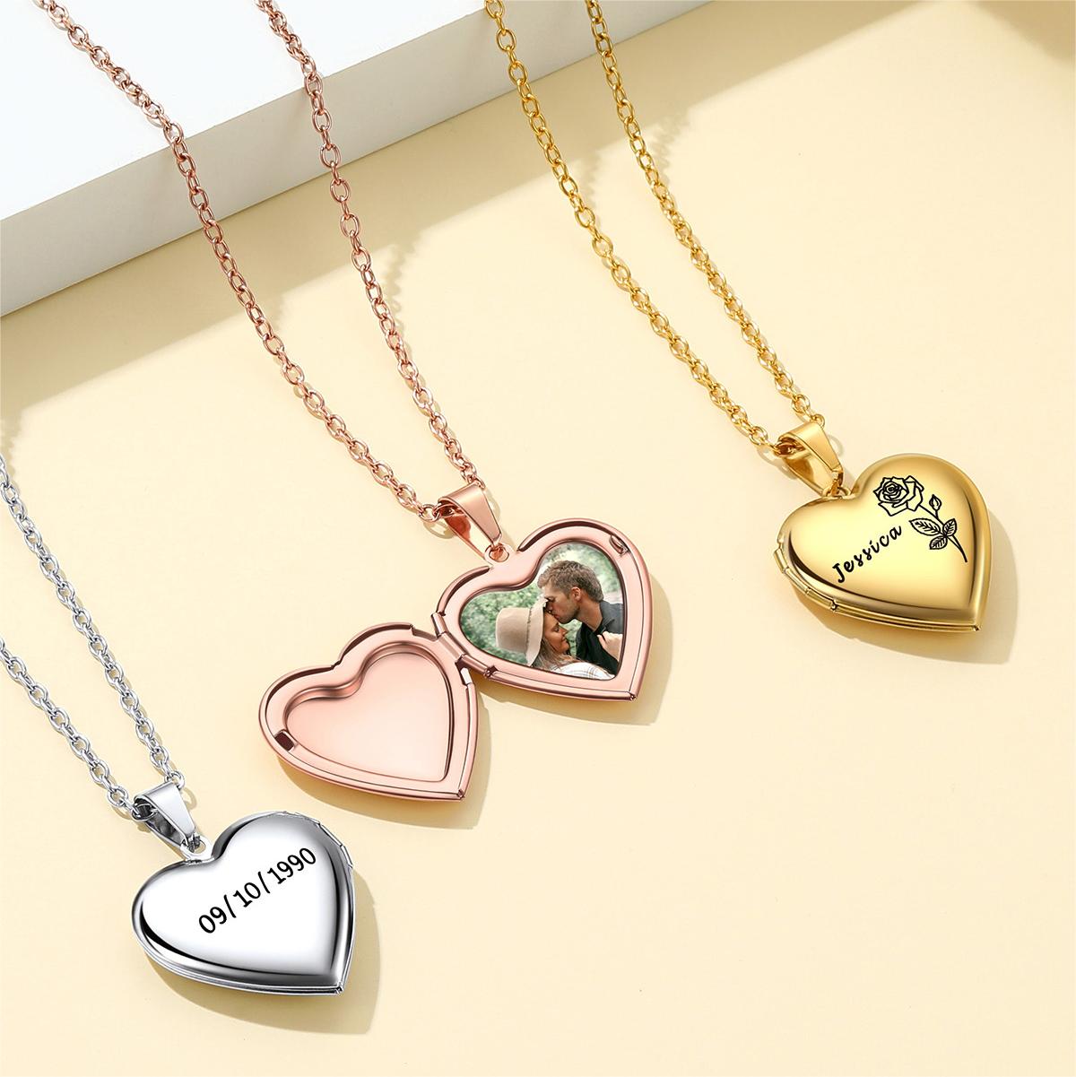 Heart Picture Locket Necklace