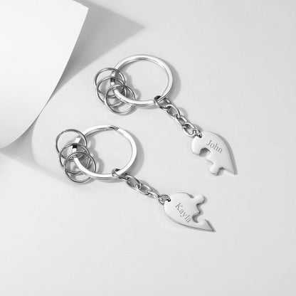 Heart Puzzle Keychain in 2 Pieces