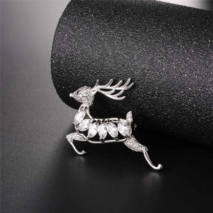 Holiday Reindeer Brooch Pin Necklace