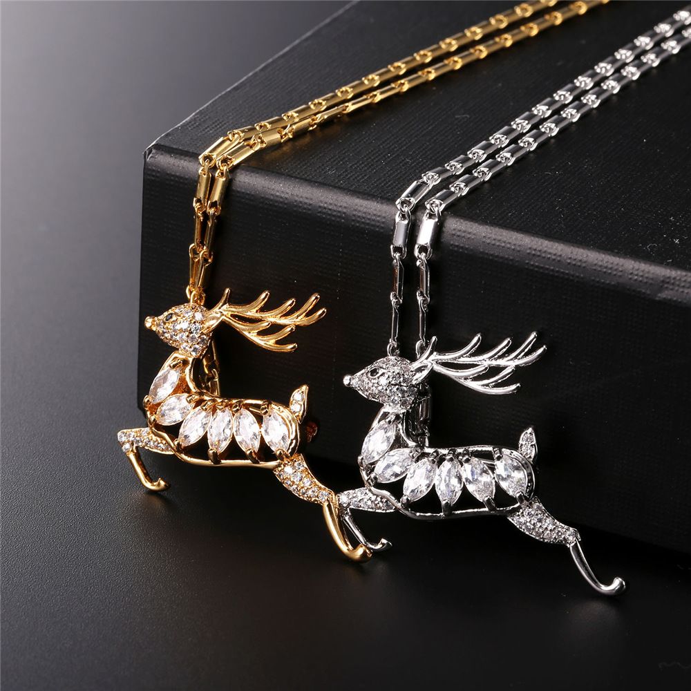 ⚡Flash Sale Christmas Reindeer Pendant Necklace Brooch Pin