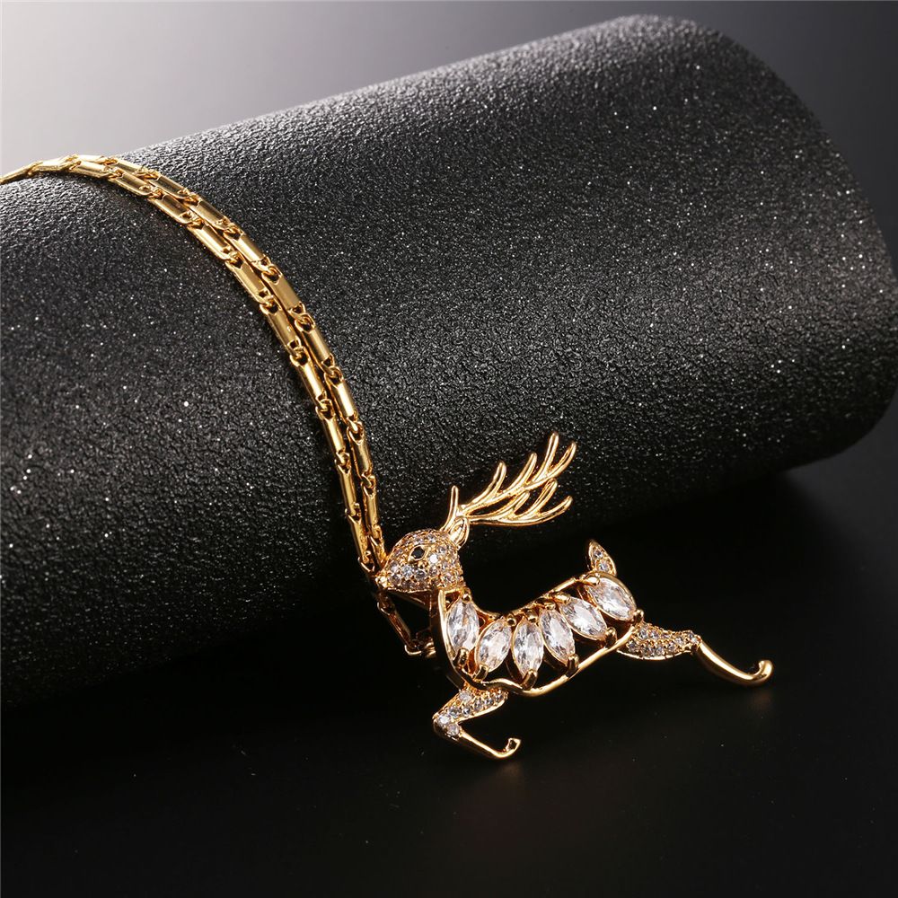 ⚡Flash Sale Christmas Reindeer Pendant Necklace Brooch Pin