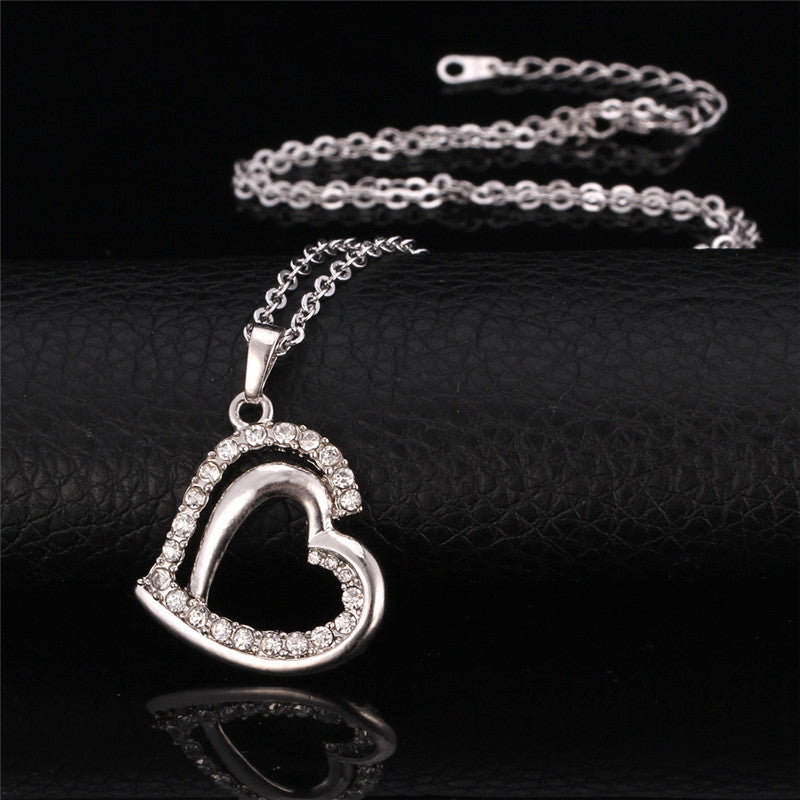 ⚡Flash Sale Austrian Rhinestone Heart Pendant Necklace