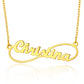 Infinity Necklace 1 Name Gold