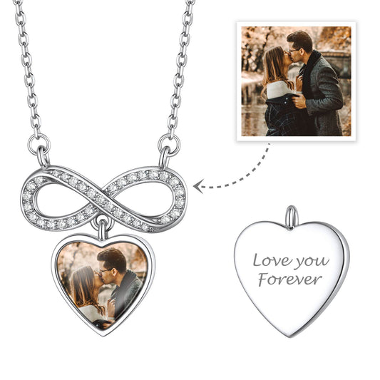 Infinity Heart Photo Necklace