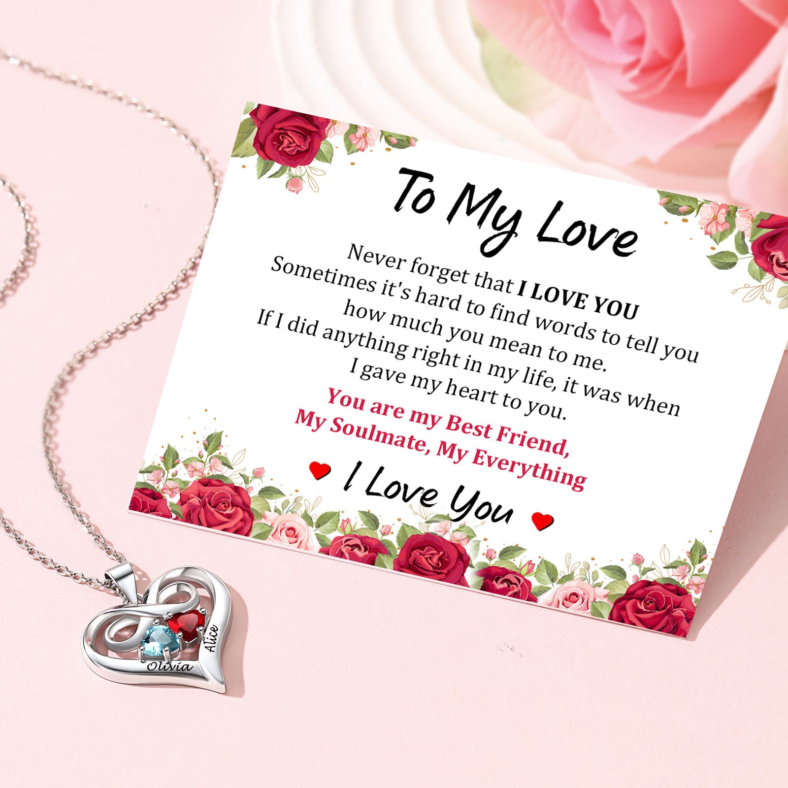 Infinity love necklace for love