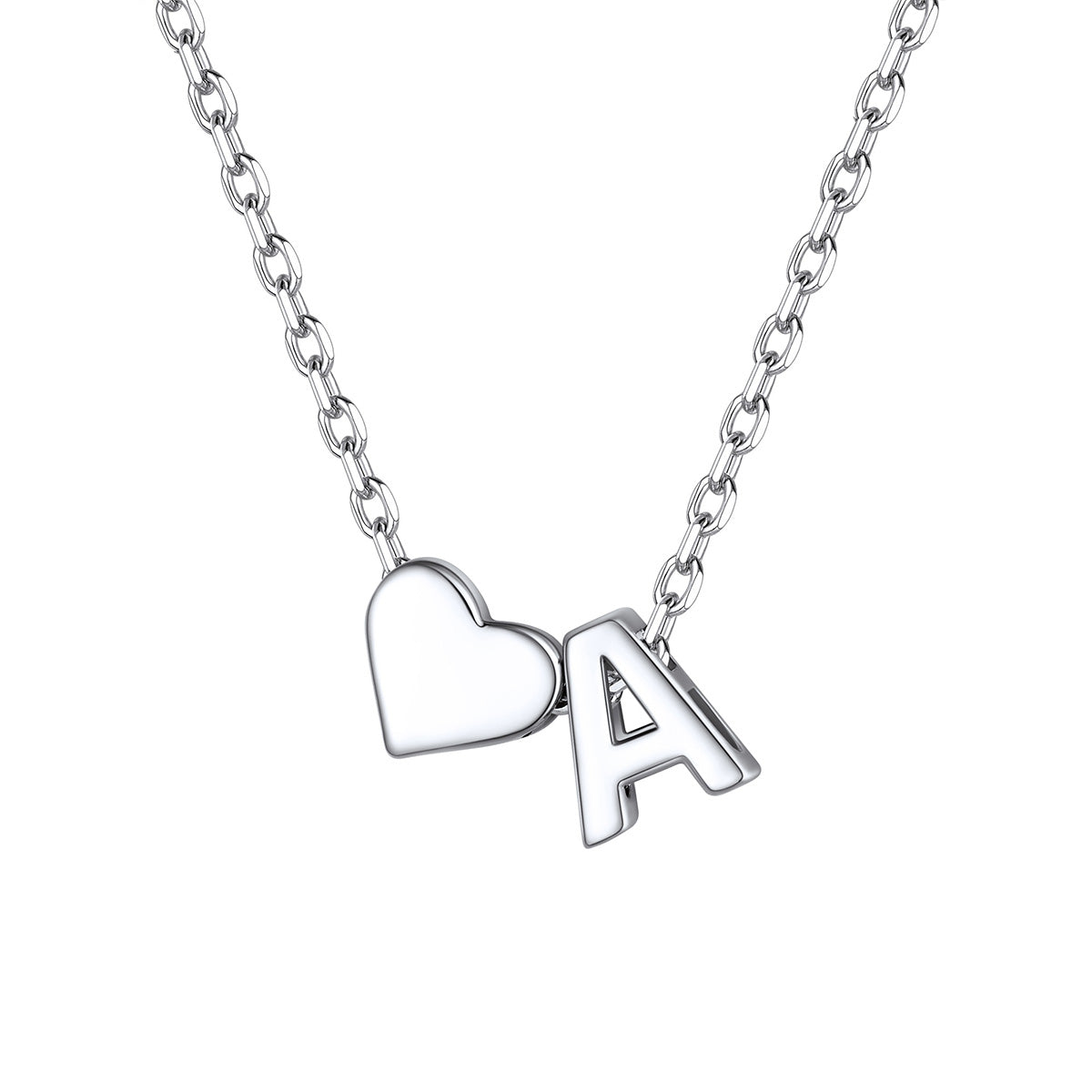 Initial A Heart Charm Necklace