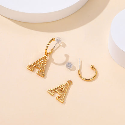Initial_A Hoop_Earrings For Women