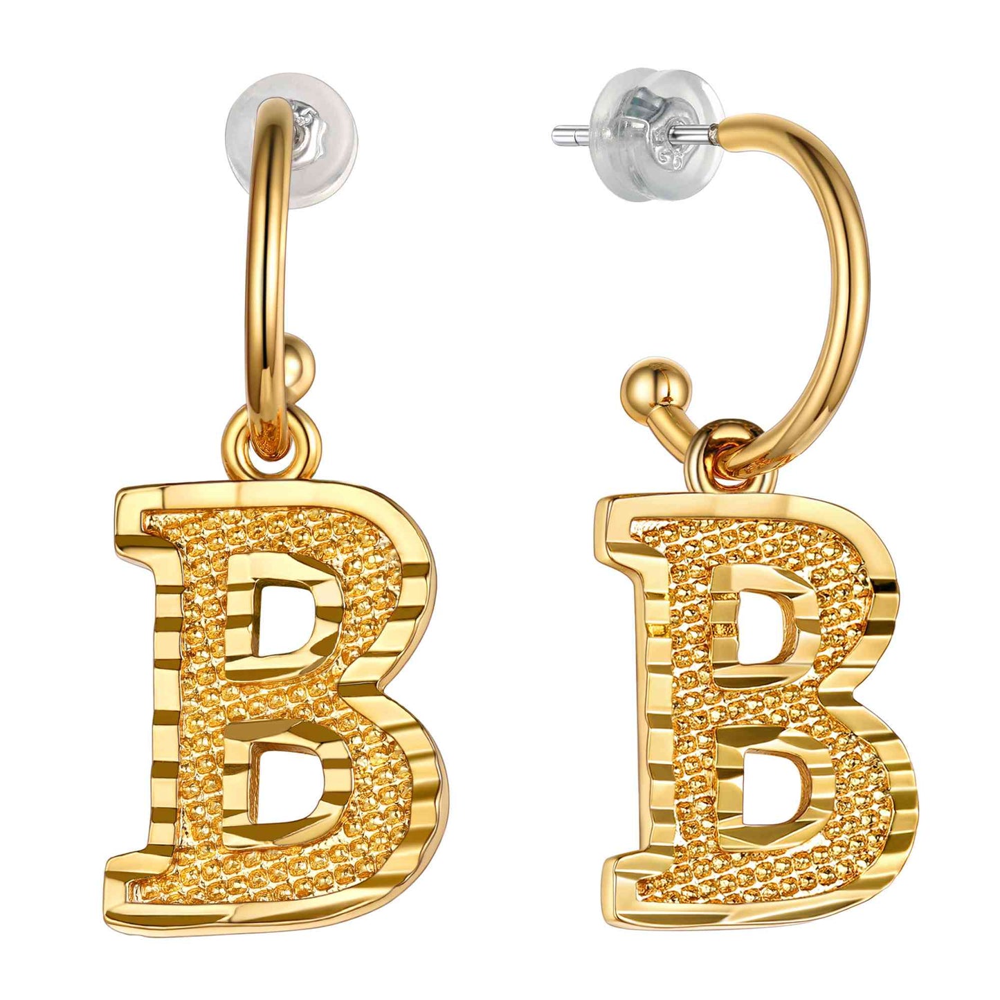 Initial B Hoop Earrings for Women