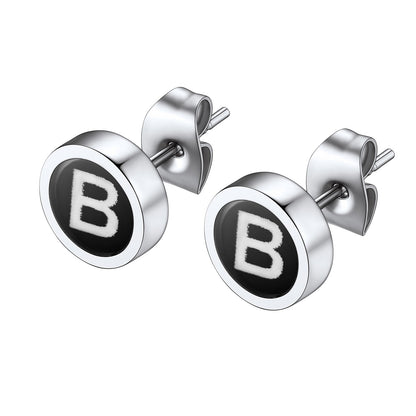 Initial B Stud Earrings