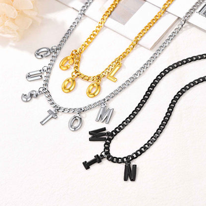 Initial Chain Choker Necklace in different color