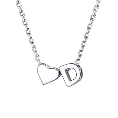 Initial D Heart Charm Necklace