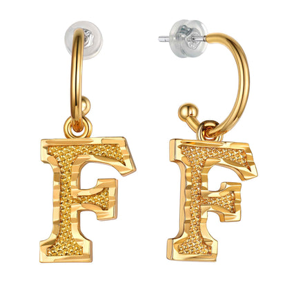 Initial F Hoop Earrings for Women