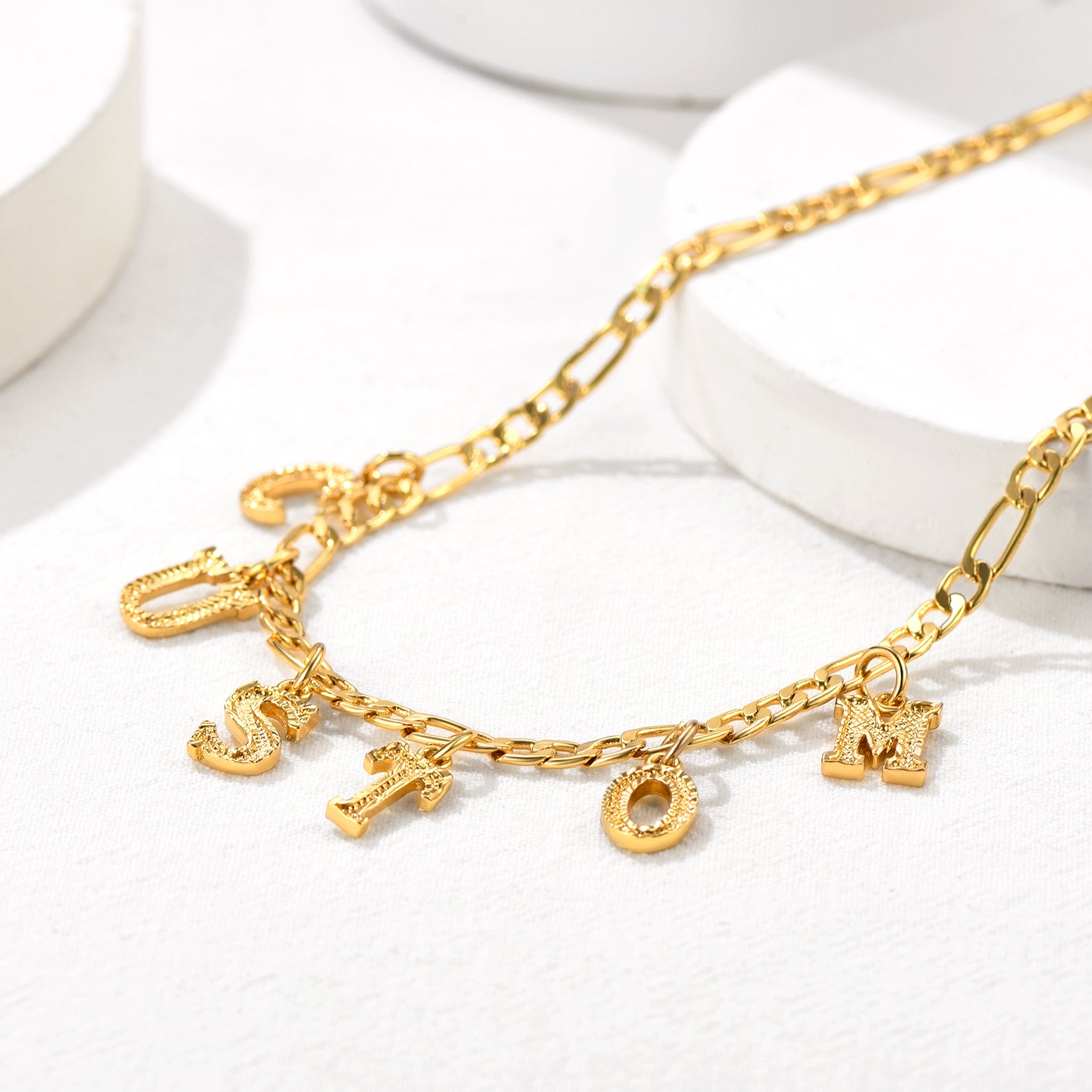 Initial Figaro Chain Choker Necklace