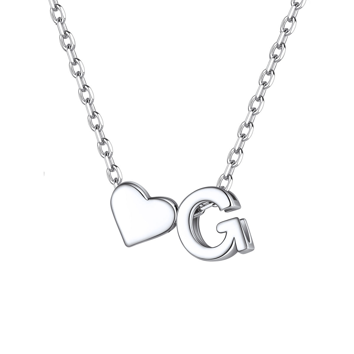 Initial G Heart Charm Necklace