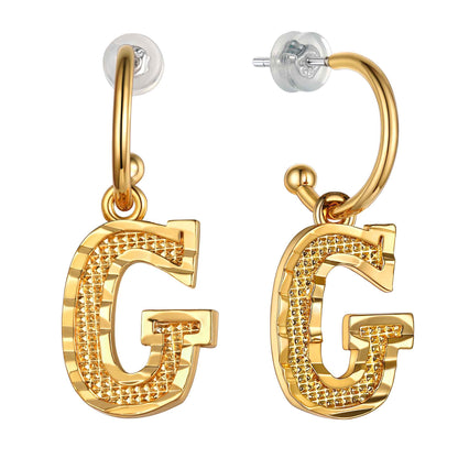 Initial G Hoop Earrings for Women