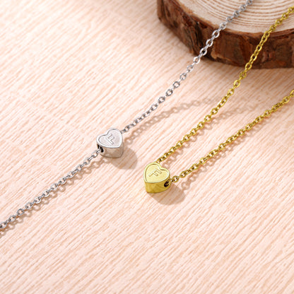 Initial Heart Necklace in different color