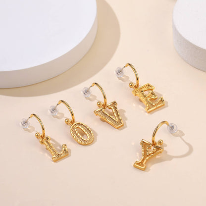 Initial Hoop Earrings In different initial