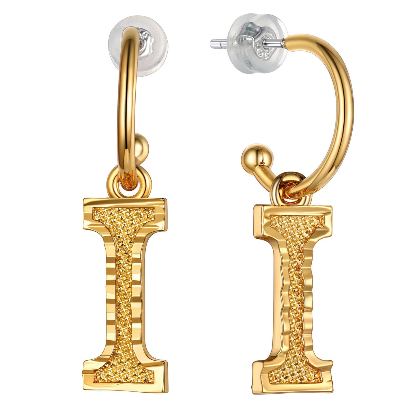Initial I Hoop Earrings for Women