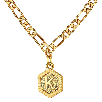 Initial K Charm Figaro Chain Necklace