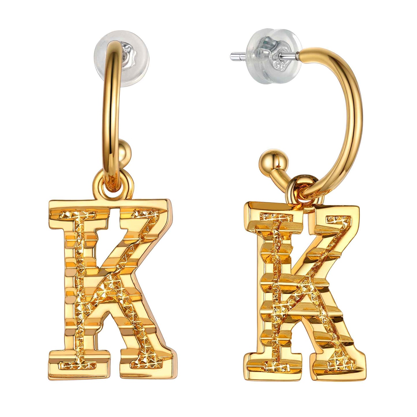 Initial K Hoop Earrings for Women