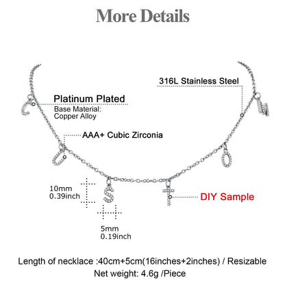 Initial Name Choker Necklace Dimension, Solid, Durable