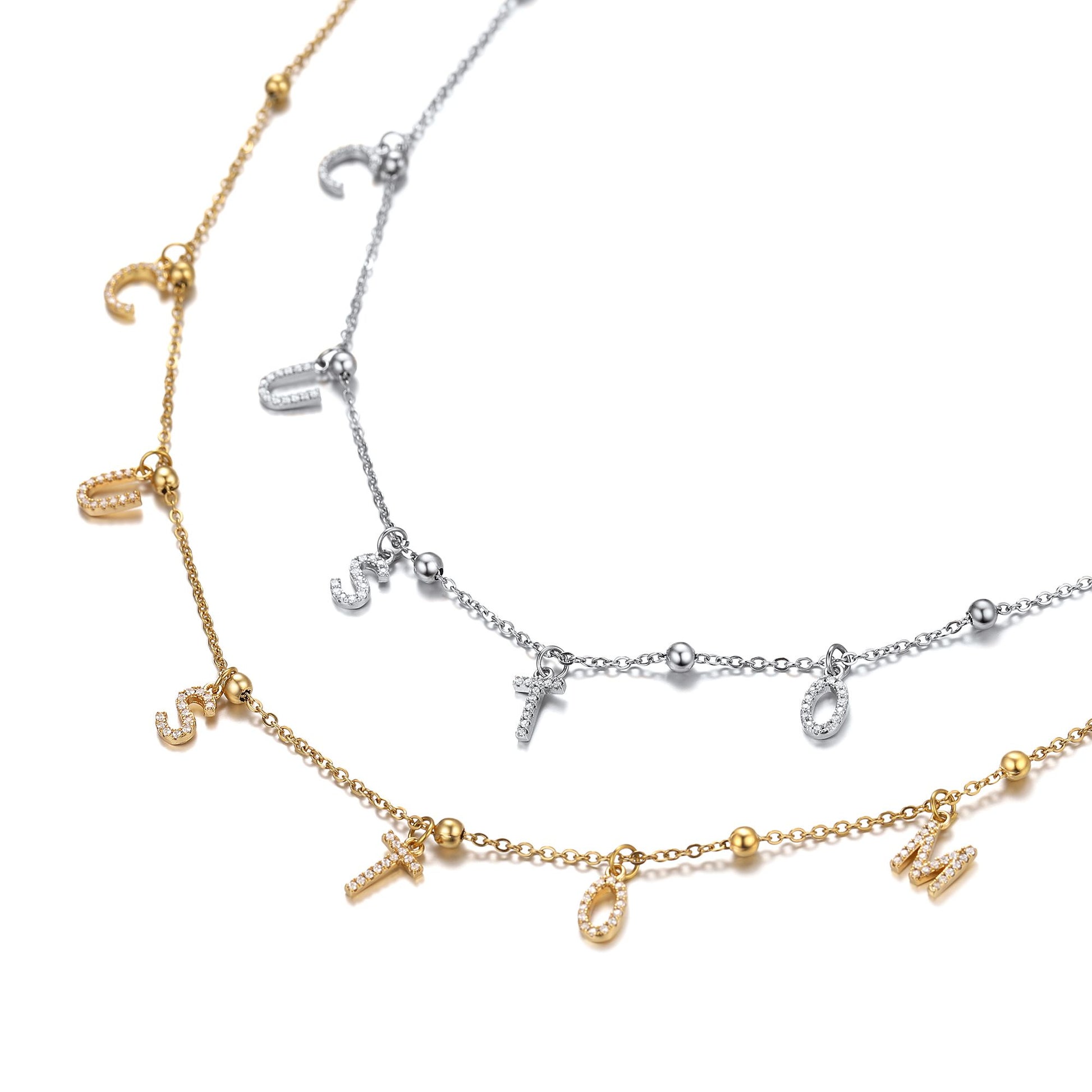 Initial Name Choker Necklace for Women