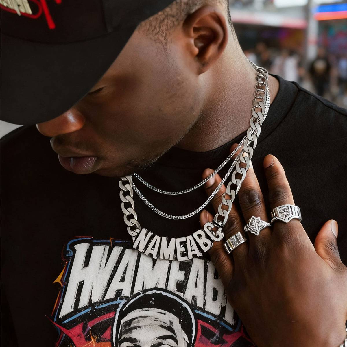  Initial Name Cuban Chain Necklace