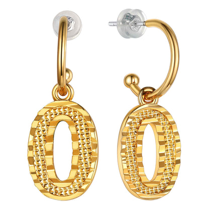 Initial O Hoop Earrings for Women