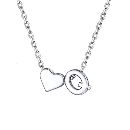 Initial Q Heart Charm Necklace