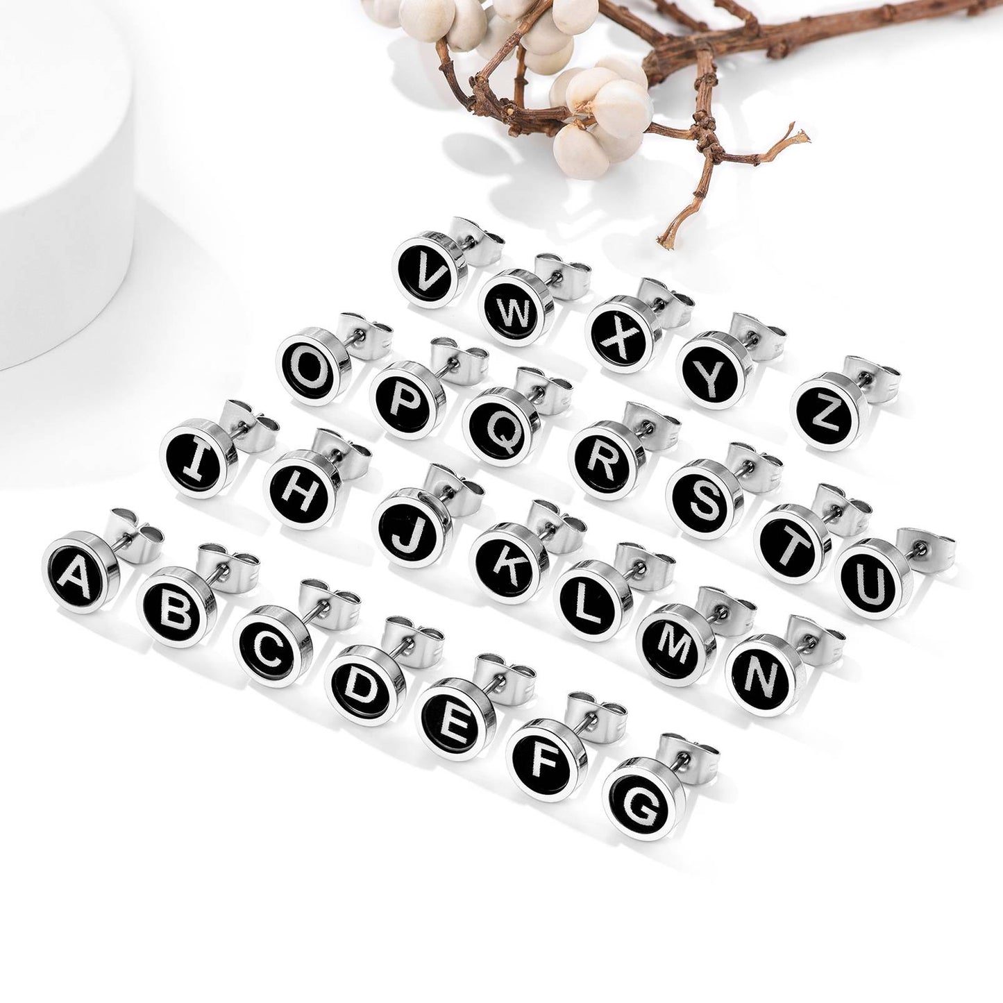 Initial Stud Earrings with different letter