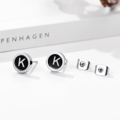 Initial Stud Earrings with letter K