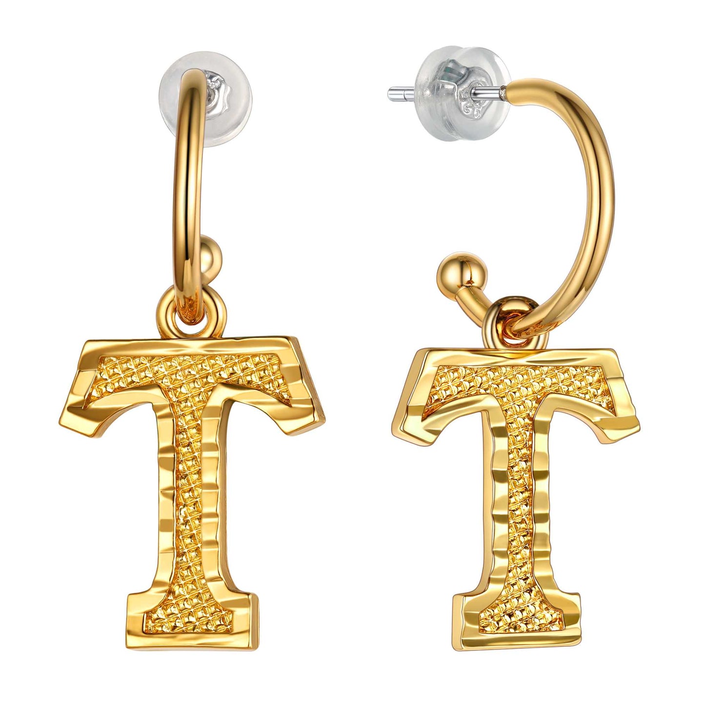 Initial T Hoop Earrings for Women