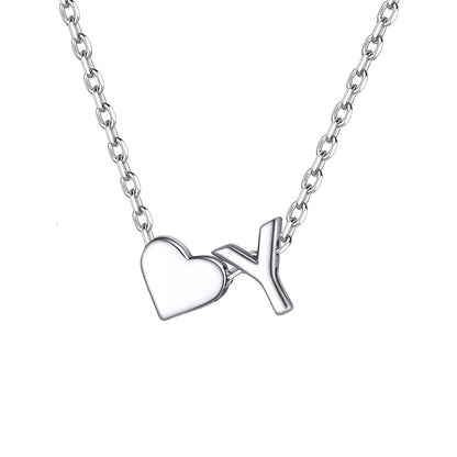 Initial Y Heart Charm Necklace