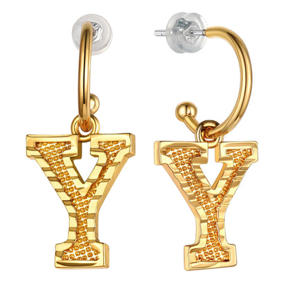 Initial Y Hoop Earrings for Women