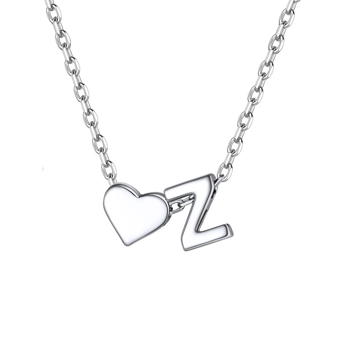 Initial Z Heart Charm Necklace