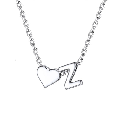 Initial Z Heart Charm Necklace