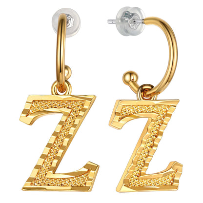 Initial Z Hoop Earrings for Women